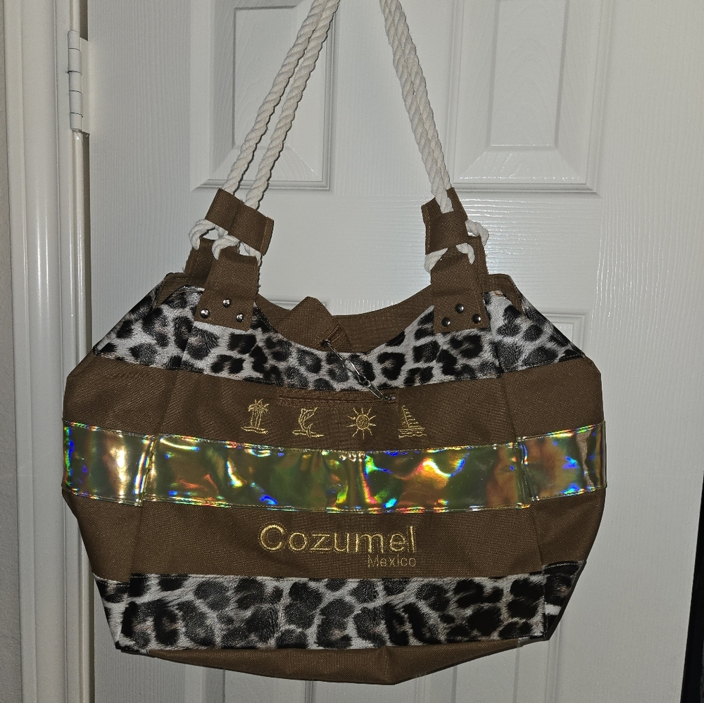 Brown and Gold Tote Bag